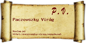 Paczovszky Virág névjegykártya