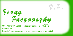 virag paczovszky business card
